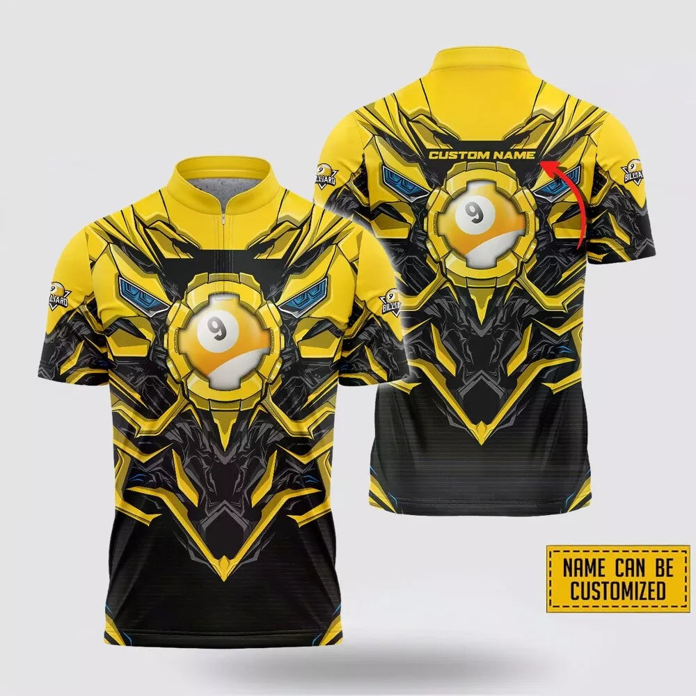 Custom Name and Team Billiards Mechanical Pattern Billiards Jersey Shirt -