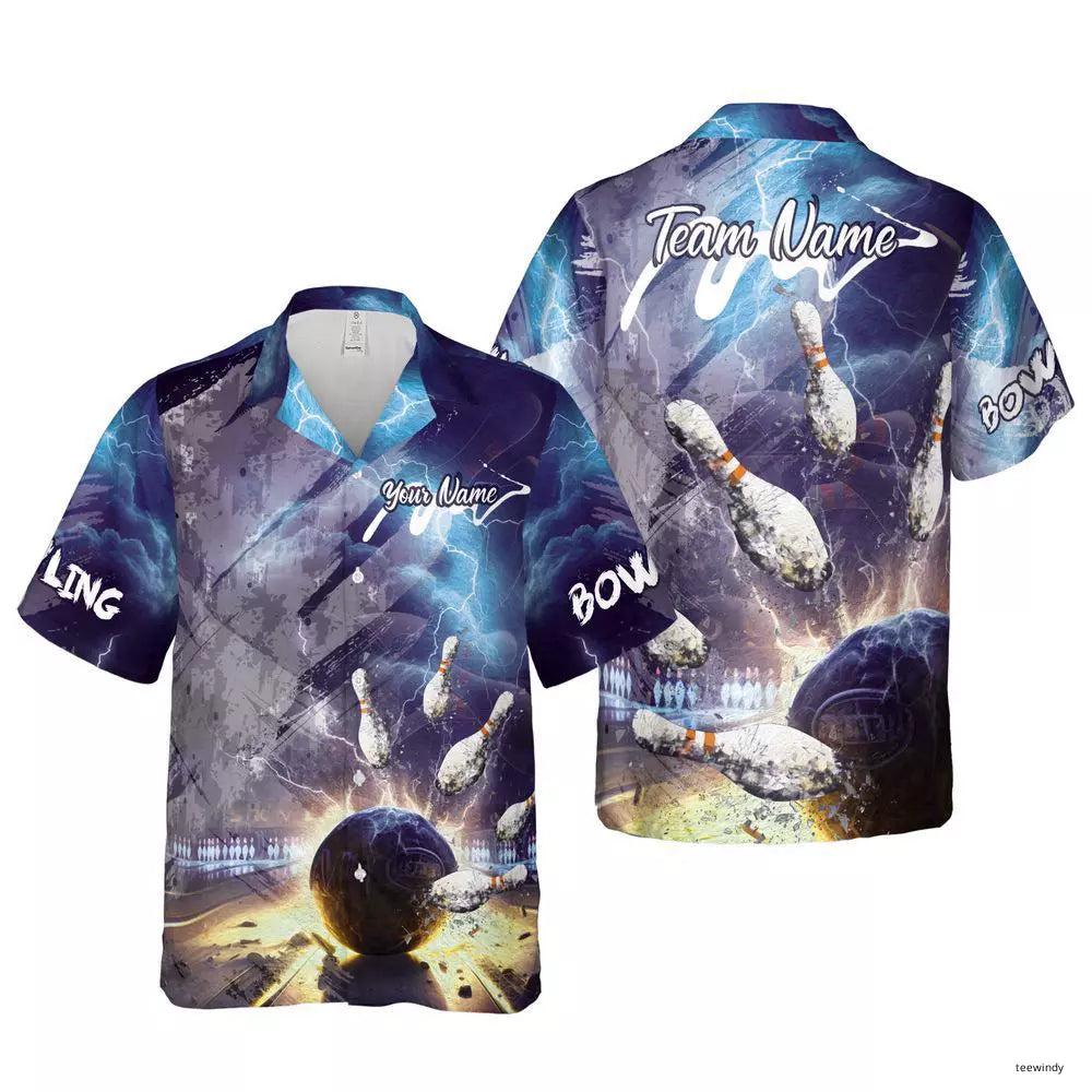 Personalized Crack Pin Bowling Hawaiian Shirt Bowling Team Shirt Hawaii -