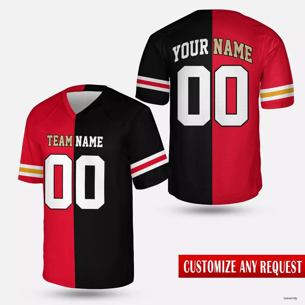Customized name and number football jersey Personalized football team fans Unisex jersey -