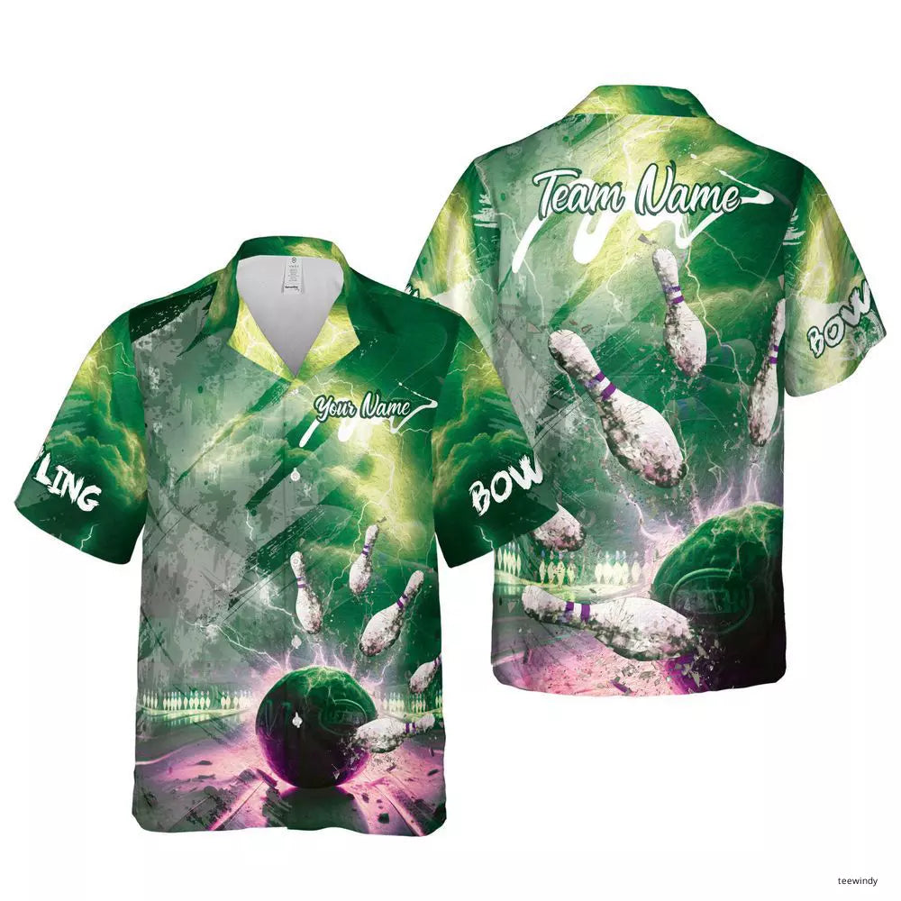 Personalized Crack Pin Bowling Hawaiian Shirt Bowling Team Shirt Hawaii -