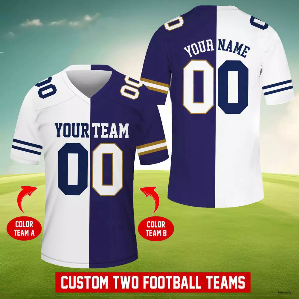 Customized name and number football jersey Personalized football team fans Unisex jersey -