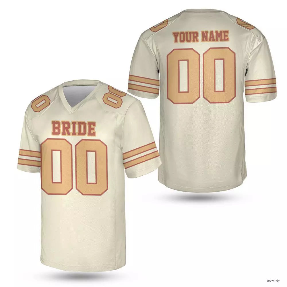 Personalized Bride and Groom Football Jerseys Custom Matching Couple Jerseys Shirts -
