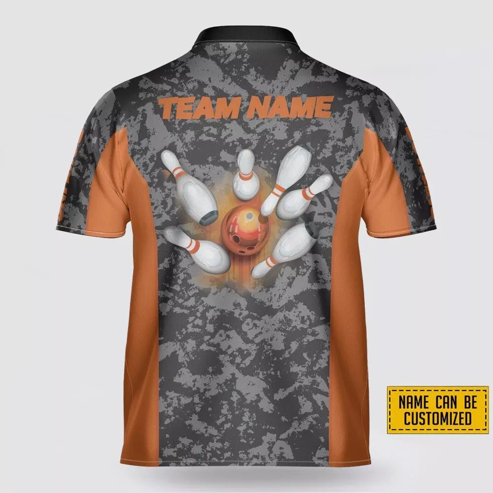 Custom name and team name Bowling camouflage pattern 3D full print Bowling jersey -