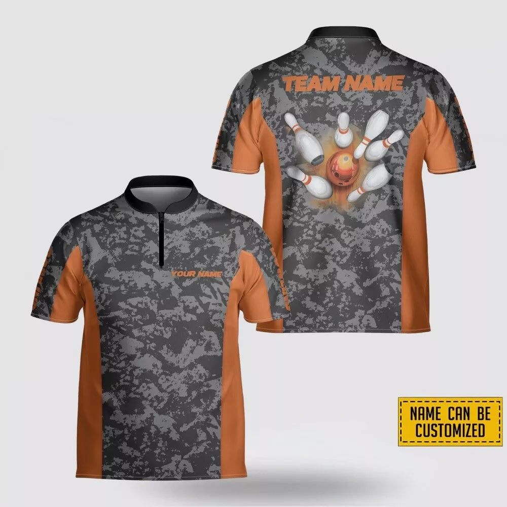 Custom name and team name Bowling camouflage pattern 3D full print Bowling jersey -